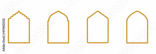 islamic window icon set, islamic window vector set sign symbol illustrations