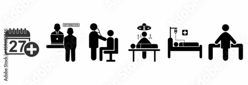 medical check up icon set, medical check up vector set sign  symbol illustrations