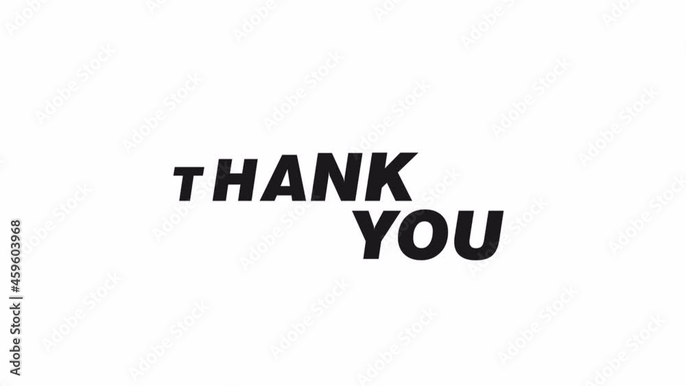 Thank you smooth text animation in white background, feedback text on 4K resolution