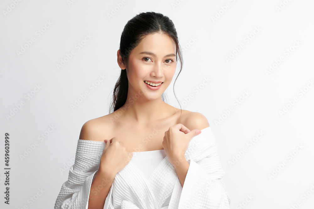 Beautiful young asian woman with clean fresh skin on white background, Face care, Facial treatment, Cosmetology, beauty and spa, Asian women portrait. Beautiful young asian woman with clean fresh skin on white background, Face care, Facial treatment, Cosmetology, beauty and spa, Asian women portrait.