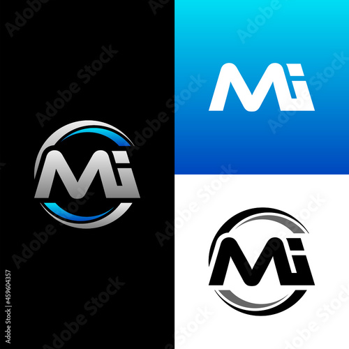 MI Letter Initial Logo Design Template Vector Illustration