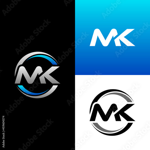 MK Letter Initial Logo Design Template Vector Illustration photo