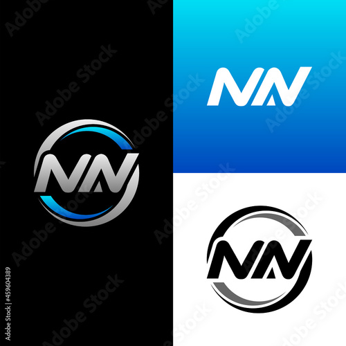 MN Letter Initial Logo Design Template Vector Illustration