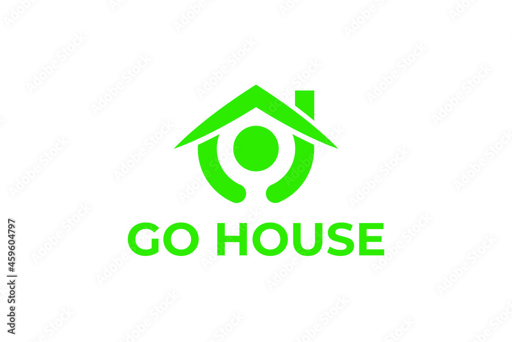 Go House Logo Design template modern green circle Go House Logo Design template modern green circle