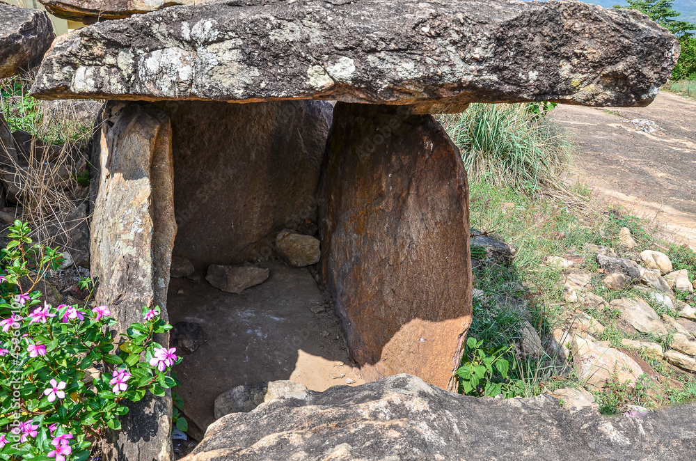Fototapeta premium Neolithic age dolmens at Marayoor in Munnar, Kerala, India