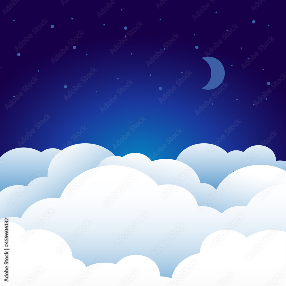 Night sky with cloud vector wallpaper background