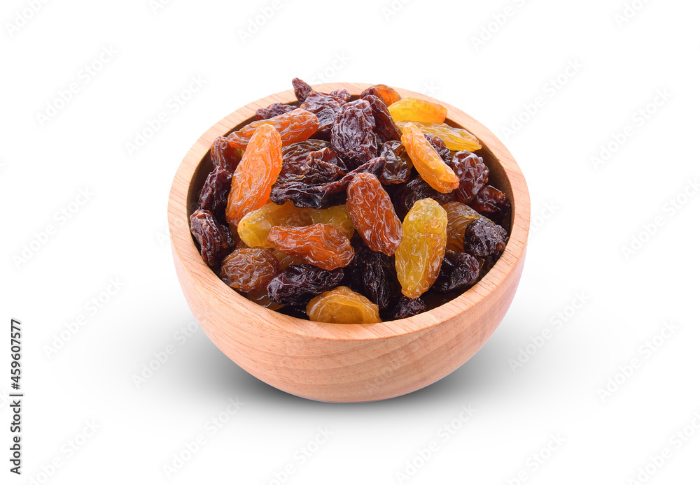 Pile of dark and light raisins isolated on a white background. Pile of dark and light raisins isolated on a white background.
