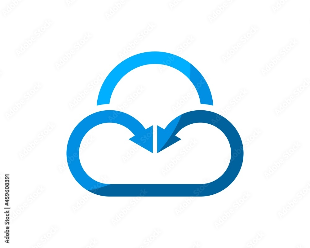 Simple cloud with arrow symbol inside Simple cloud with arrow symbol inside