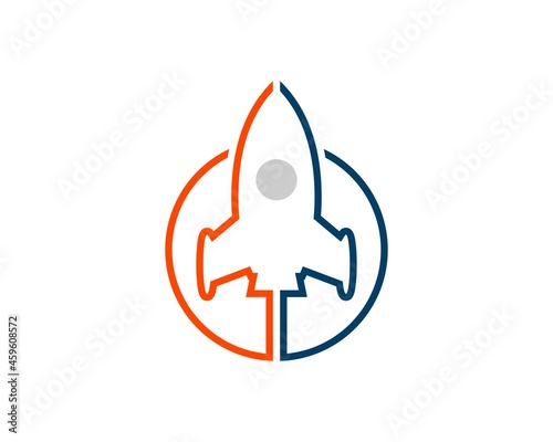 Circle shape with simple rocket inside