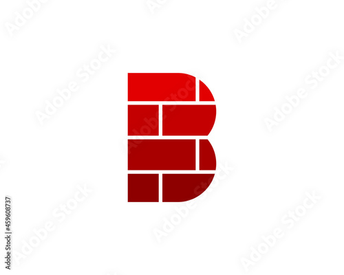 Letter B with red brick arrangement