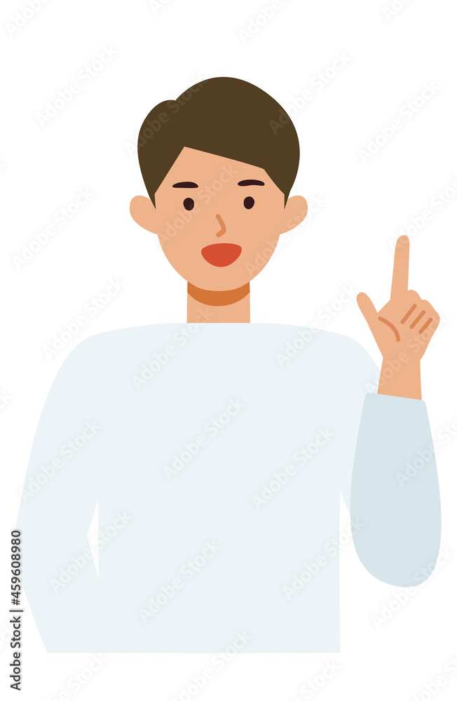 Man cartoon character. People face profiles avatars and icons. Close up image of pointing man. Man cartoon character. People face profiles avatars and icons. Close up image of pointing man.
