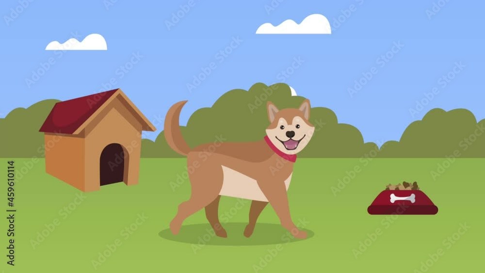 german shepherd mascot in the park with home animation german shepherd mascot in the park with home animation