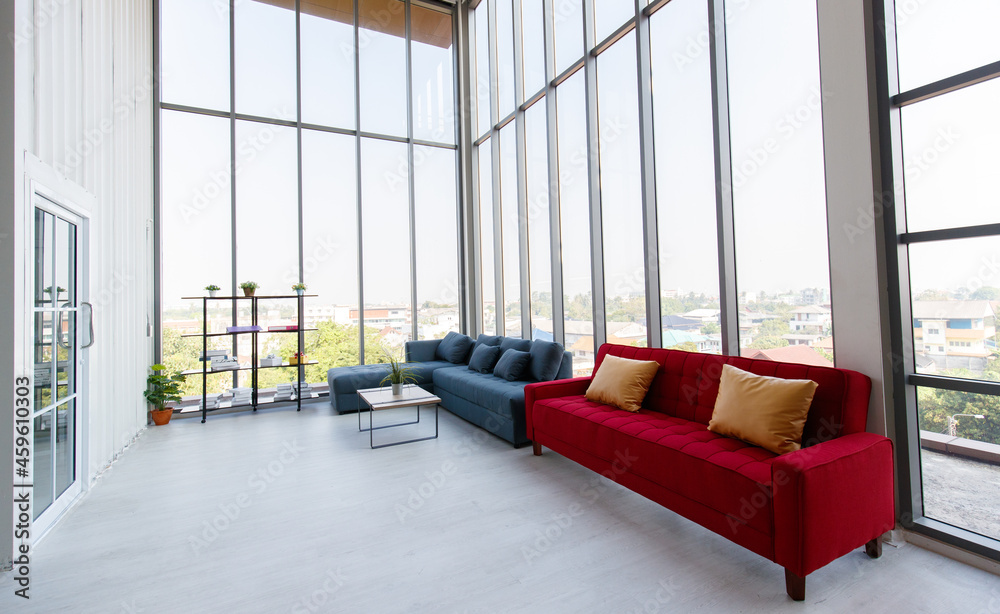 Image showcasing Empty wide and tall two floors indoor industrial design photography ...
