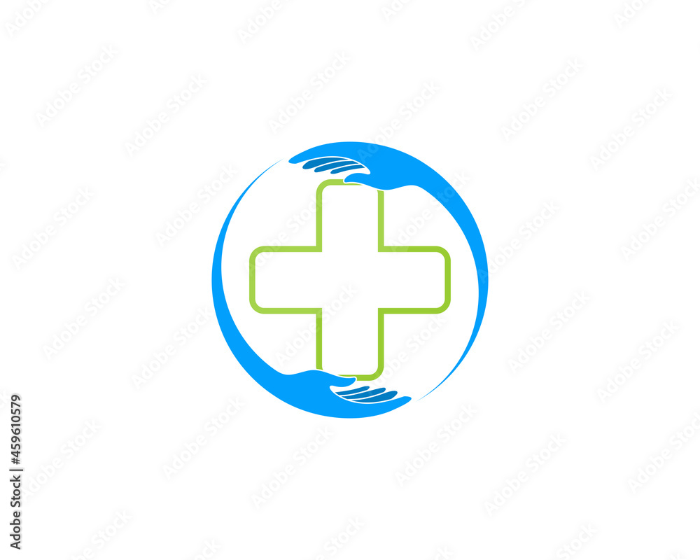 Plus medical symbol in the hands care Plus medical symbol in the hands care
