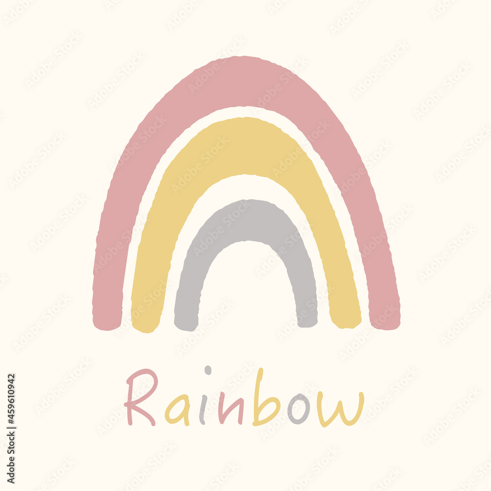 Scandinavian boho style rainbow for children decor. Vector illustration. Scandinavian boho style rainbow for children decor. Vector illustration.