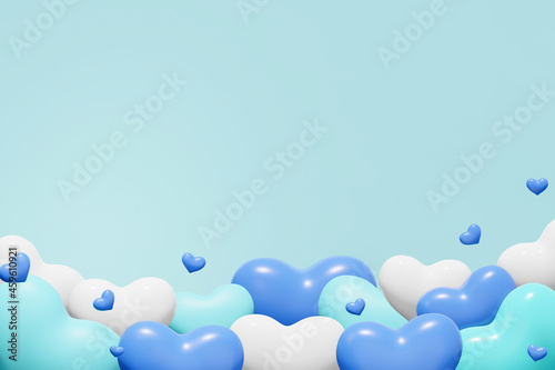 青系ハートの背景（男性用プレゼントのイメージ）