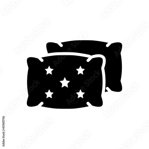 Black solid icon for pillow