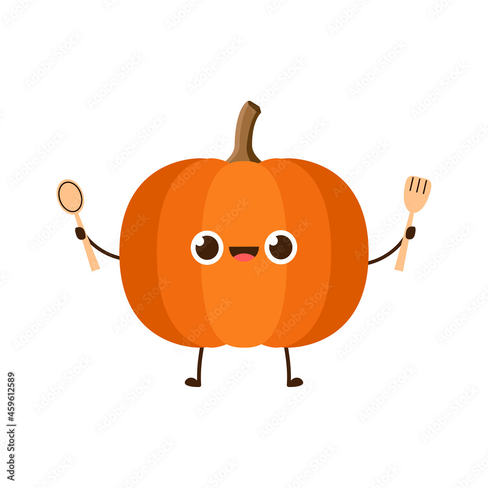 Obraz premium Pumpkin character design. Halloween vector background. Pumpkin face vector.