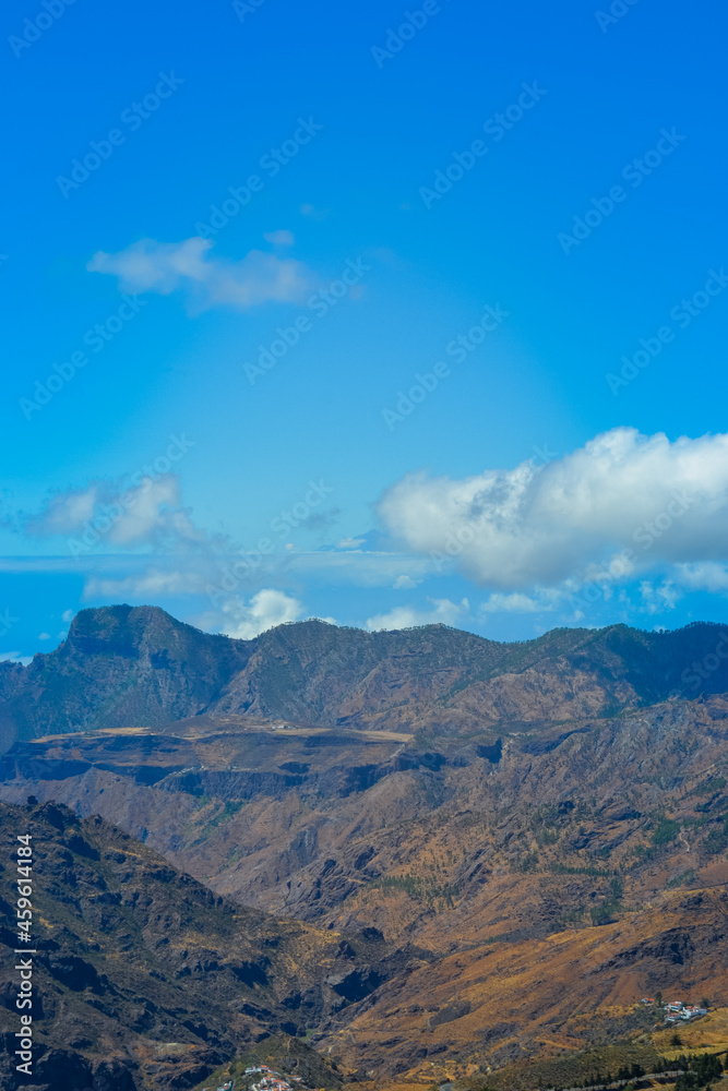 Mountains of the island of Gran Canaria, originally - this is a volcano and the landscape was formed as a result of its activity