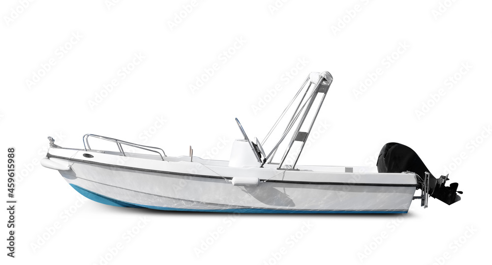 Modern motor boat on white background Modern motor boat on white background