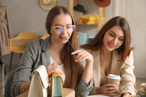 Female business owner and s...