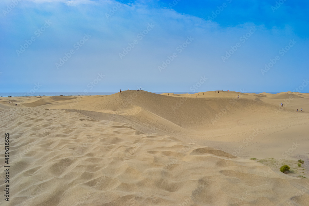 The Maspalomas Dunes are sand dunes located on the south coast of the island of Gran Canaria The Maspalomas Dunes are sand dunes located on the south coast of the island of Gran Canaria