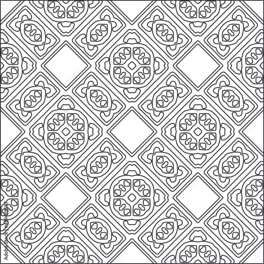 Vector pattern with symmetrical elements . Repeating geometric tiles from striped elements. black patterns.