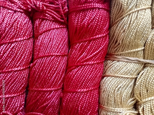 close up of a pile of yarn