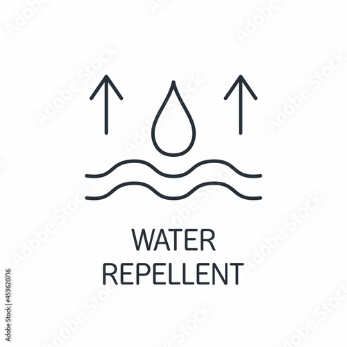 Water-repellent material. Vector linear icon isolated on white background.