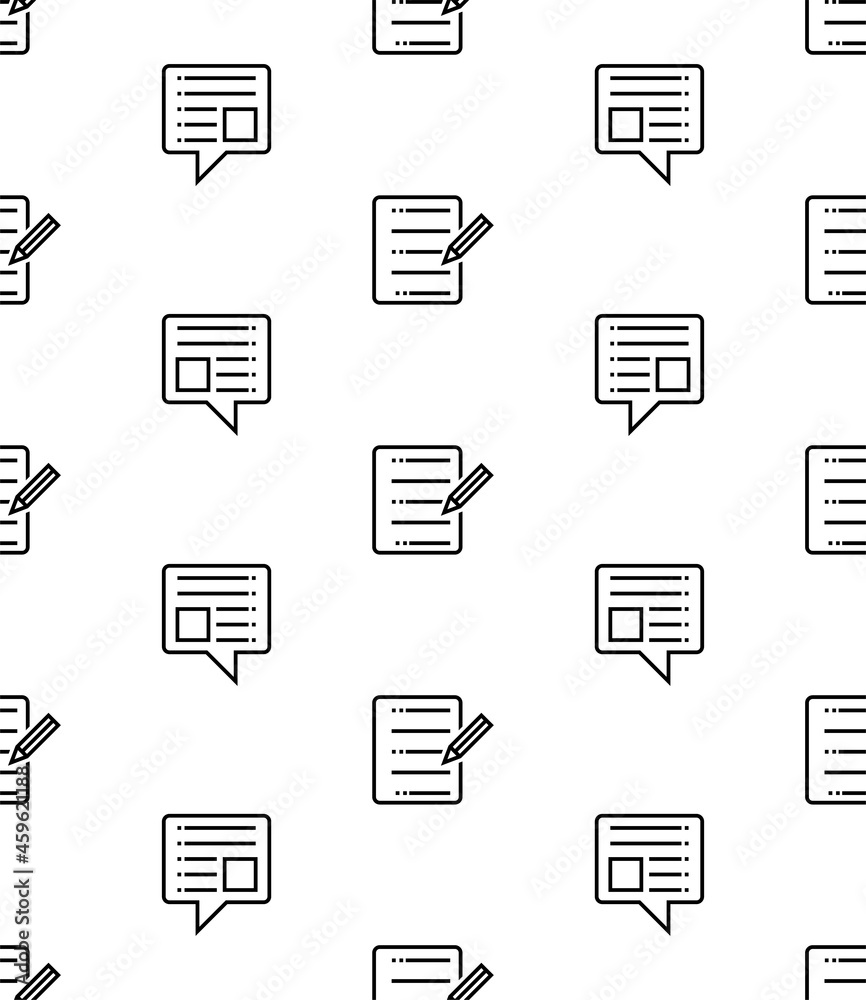 Notes Icon Seamless Pattern, Document, Letter Icon
