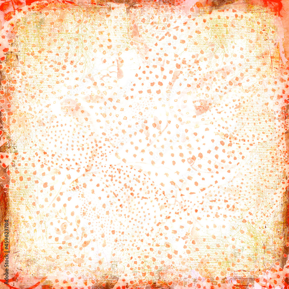 Grunge and textured background with red dotted pattern