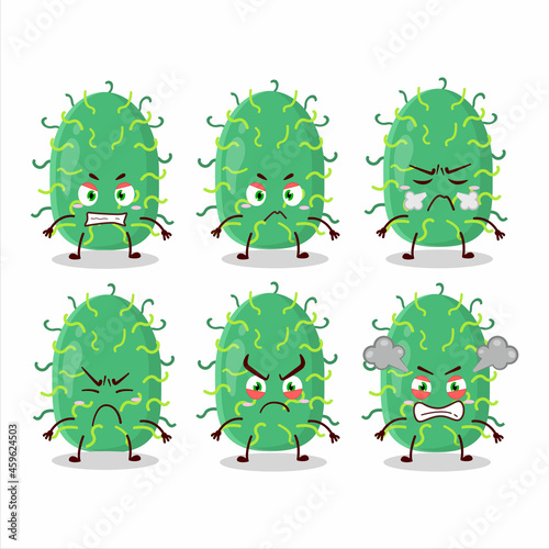 Zygote virus cartoon character with various angry expressions