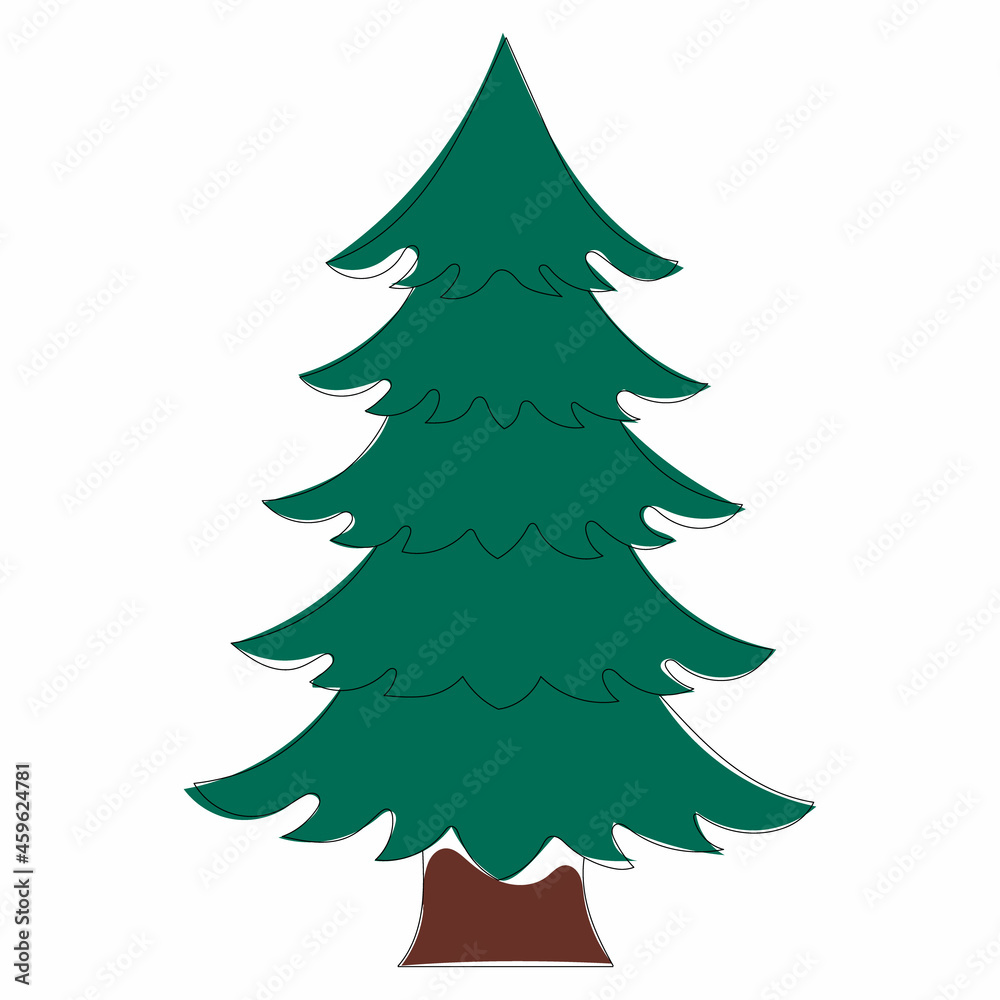 one line drawing green tree, sketch one line drawing green tree, sketch