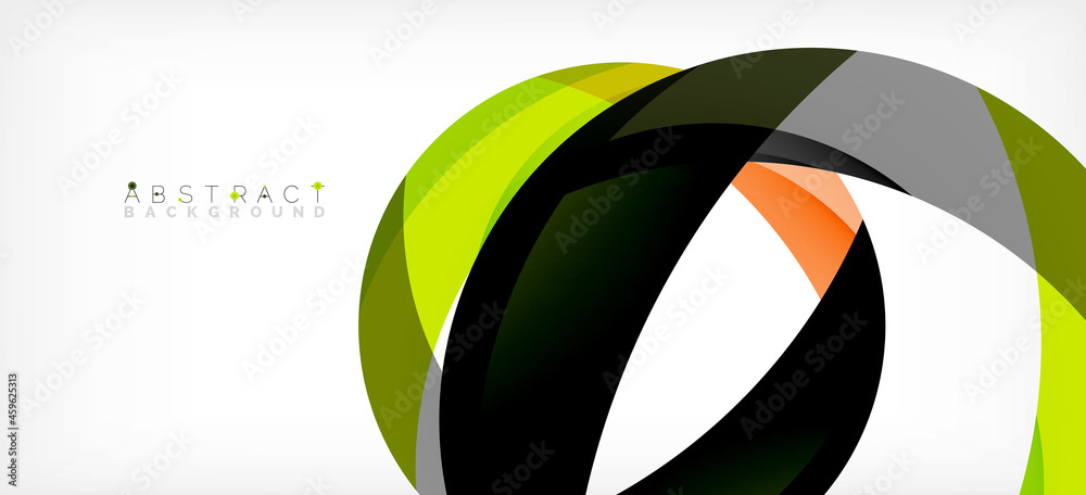 Geometric abstract background. Circle created with overlapping color shapes. Vector Illustration For Wallpaper, Banner, Background, Landing Page Geometric abstract background. Circle created with overlapping color shapes. Vector Illustration For Wallpaper, Banner, Background, Landing Page