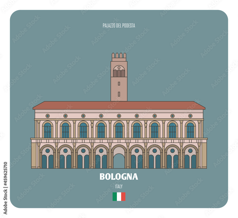 Fototapeta premium Palazzo del Podesta in Bologna, Italy