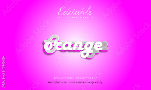 Editable 3d text effect styles mockup concept - orange  words with Gradient  color