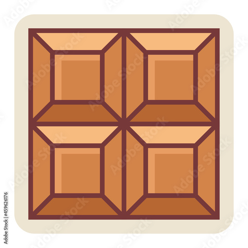 Filled color outline icon for chocolate bar.