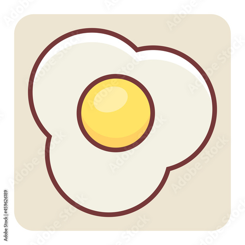 Filled color outline icon for omelet.