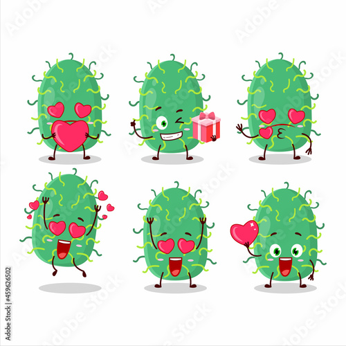 Zygote virus cartoon character with love cute emoticon