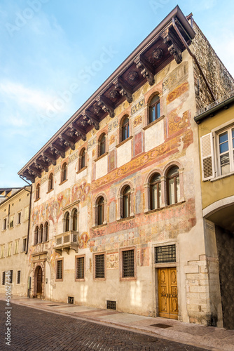 View at the Old Decorated Building in the streets of Trento - Italy © milosk50