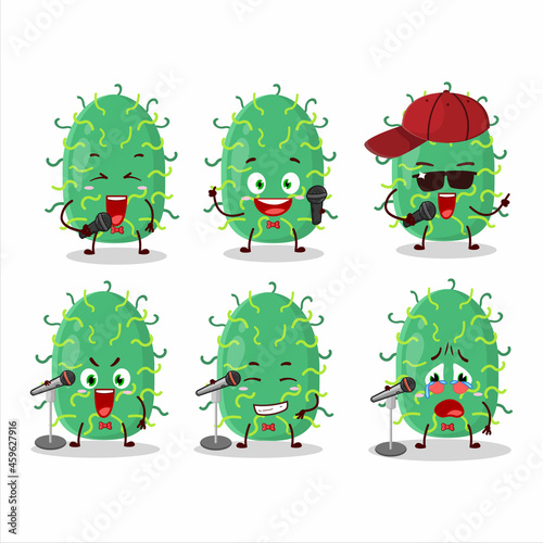 A Cute Cartoon design concept of zygote virus singing a famous song