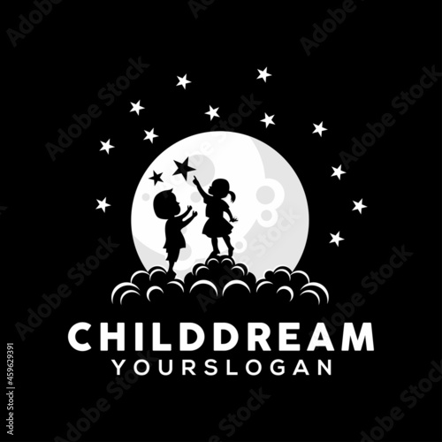 Child dream logo design illustration