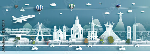 Travel landmarks Brazil architecture modern and ancient in south america.