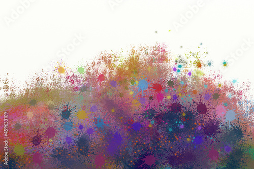 Abstract splash colorful painting on canvas texture background.