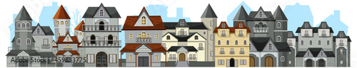 Abandoned town with many mansions