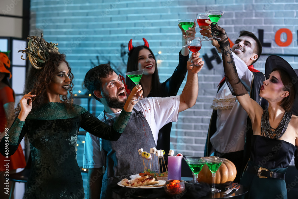 Fototapeta premium People having fun at Halloween party