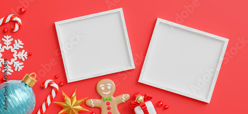 frame with merry christmas and happy new year concept for your product display