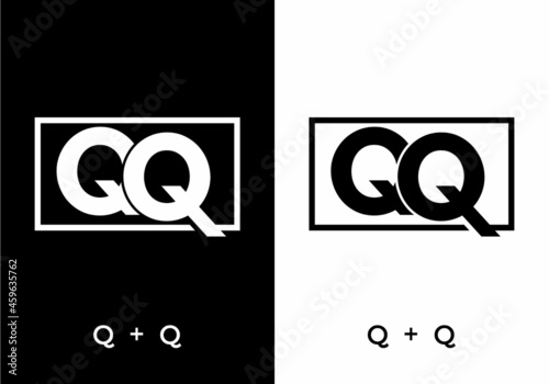 Black and white color of QQ initial letter