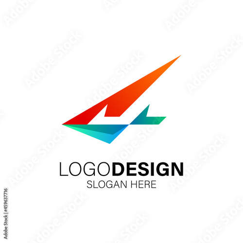 Airplane wing logo design template