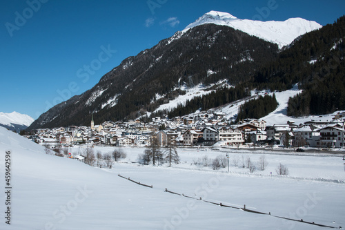 Ischgl in the Austrian Alps on sunny winter day photo